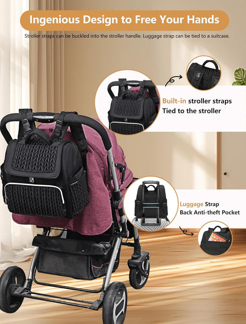 Awanhe Backpack, Diaper Bag Baby Bag with Changing Pad, Travel Waterproof Diaper Bag Tote, Newborn Essentials Must