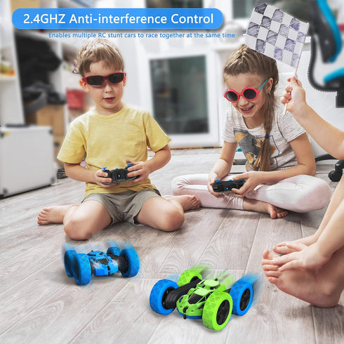 360 4WD 2.4GHz Hamdol Remote Control Car for Kids, Rotating Double-Sided RC Car with LED Headlights, Electric