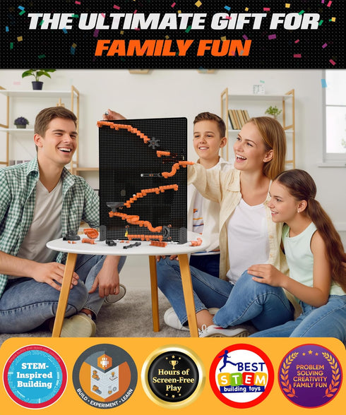 THE SCHOLAR ANT 125 Set 5+ 3D Precision Marble Run - Piece STEM Building - Educational Learning Science Toys Kits