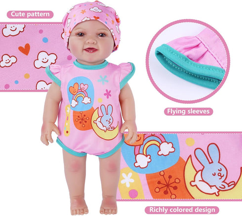 6 Sets 12-16 Inch Set BABESIDE of Baby Doll Clothes for Dolls, Babydolls Clothes and Accessories with Hat Socks