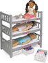 Badger Basket Convertible Doll Bunk Bed with Storage Baskets and Personalization Kit for 20 inch Dolls - Gray
