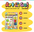 3+| Set Bright Stripes Art on The Go Collage Fun Jungle Theme Travel Kit for Kids Ages Mess-Free Activity with Crayons