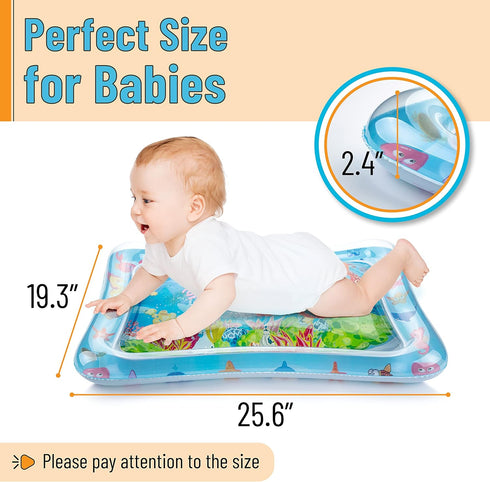 Tummy Tummy Mr. Pen- Inflatable Time Water Mat, Water Mat for Babies, Infant Water Mats, Baby Water Pad, Water Time Mat