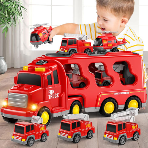 Beby Buty 5 in 1 Fire Truck Cars for Toddlers 3-5, Boy Car Truck