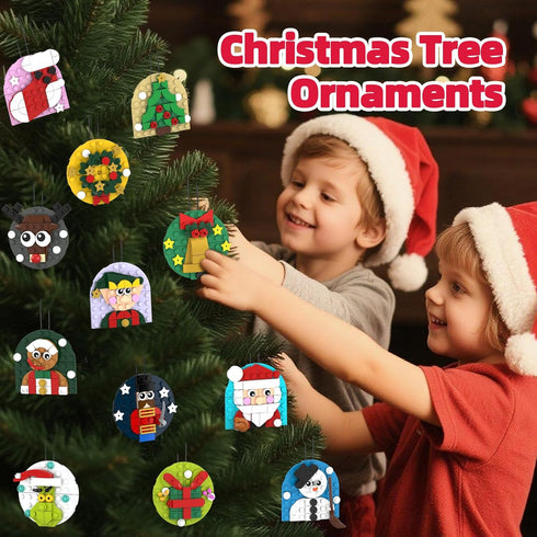 12 Pack 6-12, Set Xalvitra Christmas Ornaments Building Blocks Kit Gift for Kids, Xmas Party Favors Bricks Toys