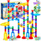 JOYIN 150Pcs Glowing Marble Run - Construction Building Blocks Toys with 5 Glow in The Dark Glass Marbles