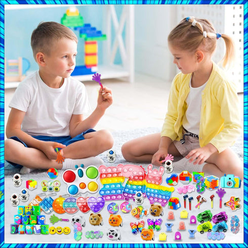 HOLILURE 324PCS 3-5 4-8-12, Pack Party Favors for Kids Fidget Toys Birthday Bulk Goodie Bag Stuffers, Treasure Box Toys