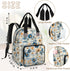 Shoblo Backpack Checkered Background Flowers Diaper Bag for Travel, Waterproof Diaper Bag with Insulated Bottle Pockets