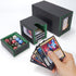 AFIING MTG Commander Card Storage Box - Fits 200 Double Sleeved Cards, Black/Green with 4 Dividers & 2 Toploaders