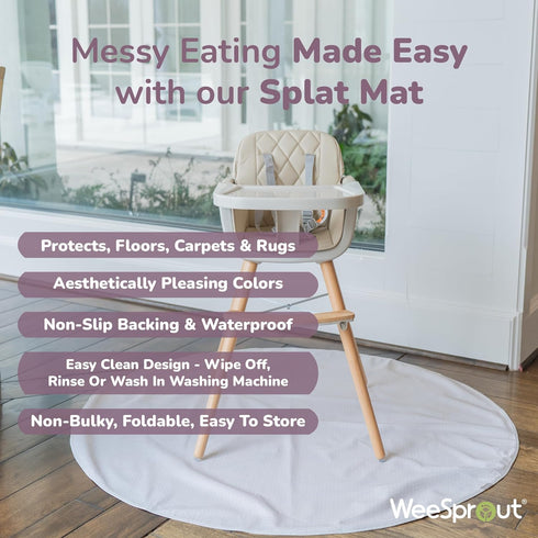 51 51 WeeSprout Baby Splat Mat for Kids, Large x Floor Playmat with Durable, Waterproof Surface and Non-Slip Bottom