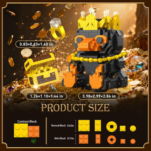 Set, 14+ (950 Vziimo Magic Animals Building Animal Toys with Necklace, Ring, Treasure Box & Crown, MOC Animal Building