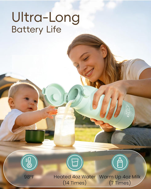 YKV 17 Portable Bottle Warmer for Travel, Baby Milk Warmer with Fast Heating & Long Battery Life, Ounces Large Capacity