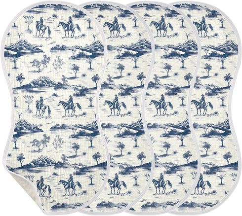 KEIGE 2Pcs Girls,11x22in,A113083 West Desert Cowboys Burp Cloth,Unisex Large Absorbent Soft Cotton Muslin Burping
