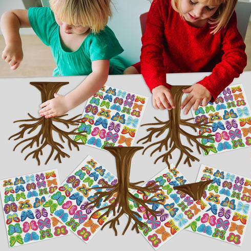 30 Set Cinrobiye Spring Craft Kit Flower Bird Butterfly DIY Tree Ornaments Making Art Crafts for Toddler Sunday School