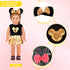 Micky Themed Cosplay Kit for 18 Inch Girl Dolls, Gold Accessories Including Bow Hairband, Dress & More