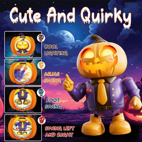 3-7, Halloween Themed Toys, Pumpkin Dancing Robot Plays Spooky Music and Lights Up Eyes, Fun Interactive Sensory Toy