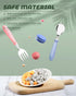 DF DUALFERV 10 pcs Toddler Utensils, Stainless Steel Toddler Silverware Set with Round Handle, Baby Forks for Self Feeding, 5 Toddler Forks and 5 Toddler Spoons, BPA Free by DF DUALFERV