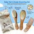 Set Infant Hair Brush and Comb for Newborns and Toddlers - Natural Wooden Hairbrush with Soft Goat Bristles for Cradle