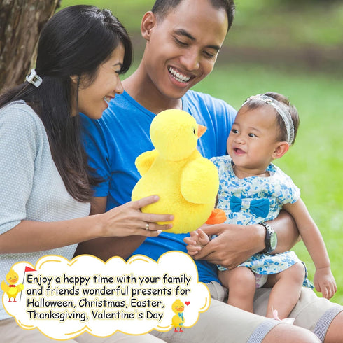 5 Pieces Duck Stuffed Animals Set, Big Mommy Duck with 4 Little Baby Plush Toys, Soft Family Plush Set (Yellow Duck)