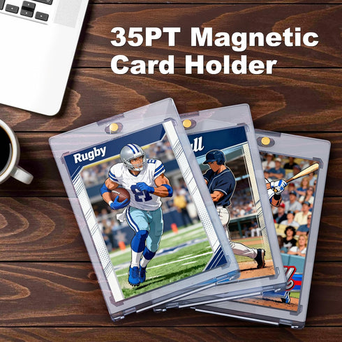 50ct 35pt Magnetic Card Holder for Trading Cards, Ultra Clear Baseball Card Holder, Hard Plastic Protectors for Sports
