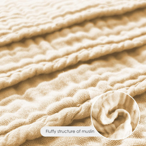 12 Pack Muslin Burp Cloths - Large 20" x 10", Ultra Absorbent 100% Cotton Baby Burp Rags for Boys & Girls, Brown