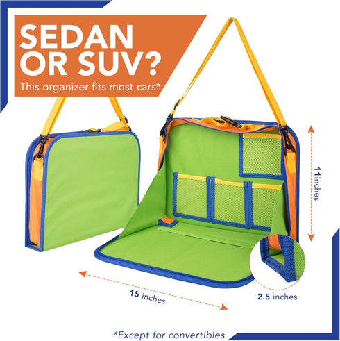My Specialty Kids Shop 3+) Car Organizer Back Seat for Kids & Tablet Holder for Car with Kick Mats & Lap Tray Car