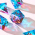 Set Set Iridescent DND Dice with Glowing LED Display Box Sharp Edge Polyhedral Dice with Mesmerizing Finish | Bonus
