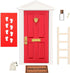 Red Tooth Fairy Door Kit With Accessories - Mini Wooden Festive Set for DIY Craft Activities and Learning Decoration
