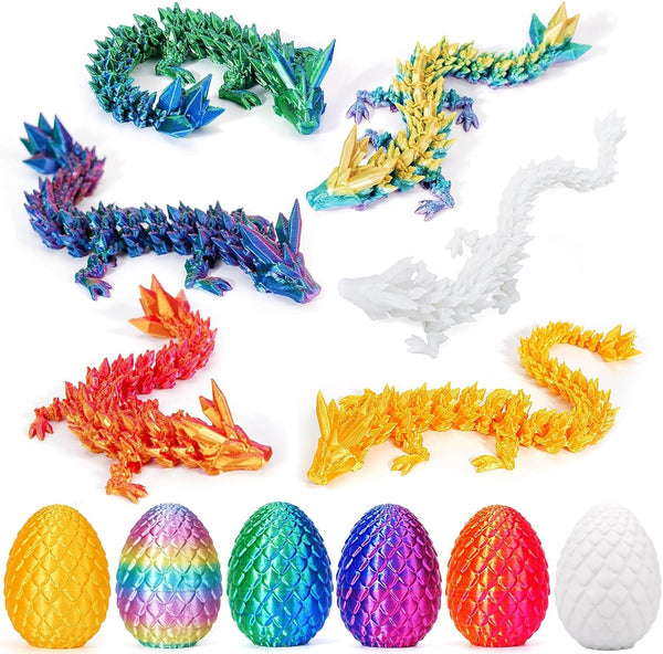 Apear1 6 Pcs 3D Printed Dragon Eggs with Dragon Inside, Mini Dragon Egg