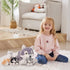 IKASA Mommy Wolf Stuffed Animal, 18" Soft Plush Toy with Mini Babies, Cute Family Set, Gifts for Kids