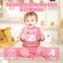 24Pcs 6-12 Cotton Waterproof Baby Bibs - Adjustable Hook Loop Closure Bib for Feeding Teething Drooling Eating, Months