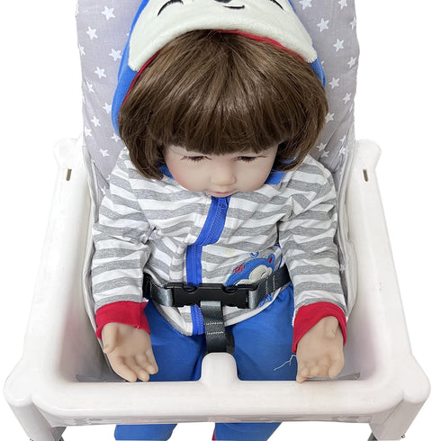 Cotton Seat Covers for IKEA Antilop Highchair, Foldable Baby Highchair Cover with Forest Pattern (Grey Star)