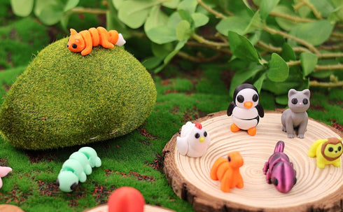 25 3D Set, pcs Animal Figurines, Printed Animal Figurines Articulated, Party Favors, Pocket Fidget Toys Bulk, Goodie