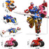 5-in-1 Transforming Vehicles Playset with Motorcycles, Planes, Go-Karts - STEM Stacking Car Kit for Kids Birthday Gift