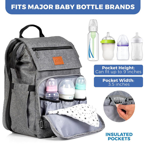 Backpack Backpack PILLANI Baby Diaper Bag - Baby Bags for Girls & Boys, Large Waterproof Diaper - Baby Shower Gifts