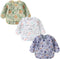 3 Pack Long Sleeve Bib - Baby Smock for Eating 6-30 Months, Reusable Shirt Bibs for Babies Toddler
