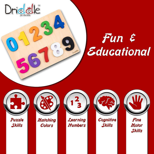 Magnetic Wooden Educational Number Puzzle - Learn Numbers & Color Recognition Toy for Toddler Preschool Game