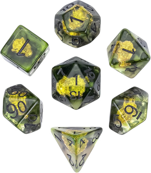 UDIXI 7PCS Polyhedral D&D Dice Set, Wolf Head 7-Die DND Dice Set for Role Playing Games