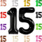 KatchOn Giant Black 15 Balloons Number - 40 Inch Happy 15th Birthday Decorations for Boys, 15 Birthday Balloons