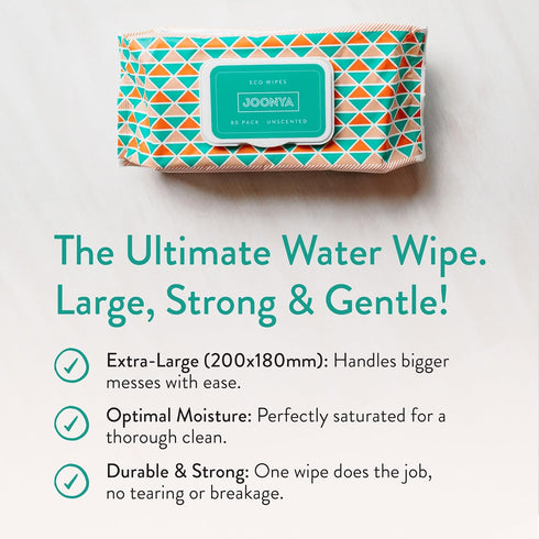 3 Packs 80 (240 JOONYA Unscented Baby Wipes Plant-Based, Fragrance-Free Bulk Diaper Wipes | Hypoallergenic, Non-Toxic