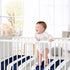 Fitted Crib Sheet for Baby/Toddler Bedding, Navy and Gray Stripe - Stripe Print