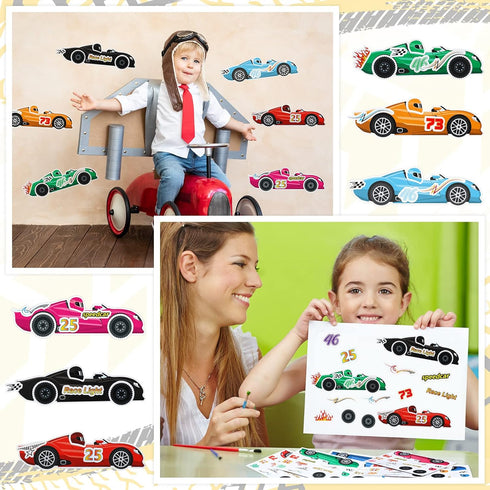 36 Geyee Sheets Car Stickers for Your Kids Make Your Own Stickers Car Themed Birthday Party Decor Racing Gifts Party