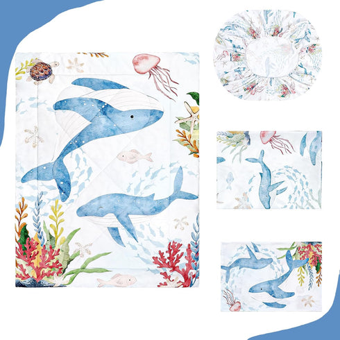 4 Set, Sets Set Piece Toddler Bedding Ultra Soft and Breathable Toddler Comforter for Boys & Girls, Crib Bedding