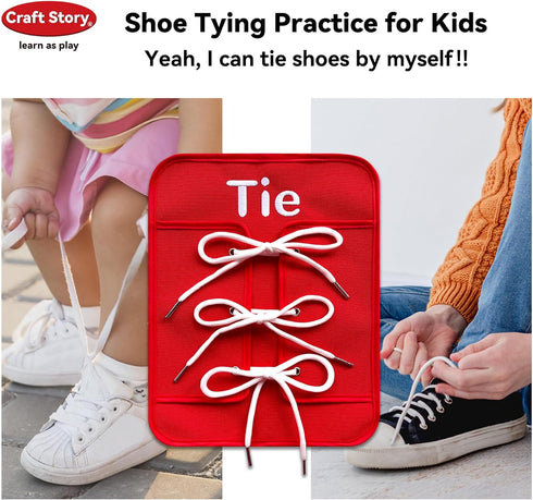 3 4 5 Craftstory Toddlers Montessori Toys Busy-Board for Year Girls Boys Gifts, Sensory Basic-Life-Kills Shoe-Tying
