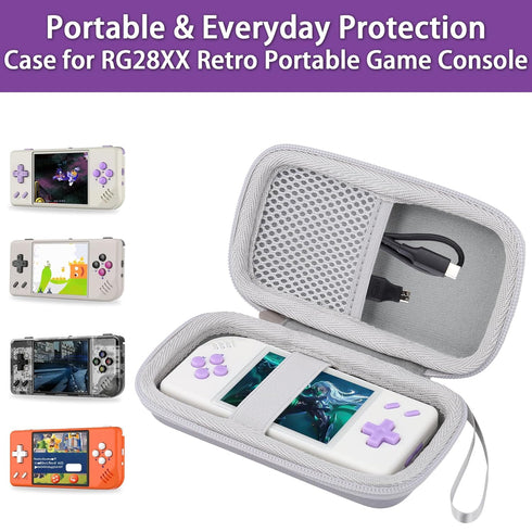 khanka Hard Travel Case for RG28XX Retro Handheld Game Console, Case Only, White