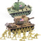 1:72 US Army Tank & Army Men Toys Playset, 2pc US Tank-7 Models, 10pc Toy Soldiers, Desert Tan & Olive Drab Green