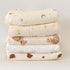 Gunnaicat 40"x40" Baby Soft Muslin Thick Blanket Cotton and Dotted Backing Double Layer Receiving Blanket Bunny