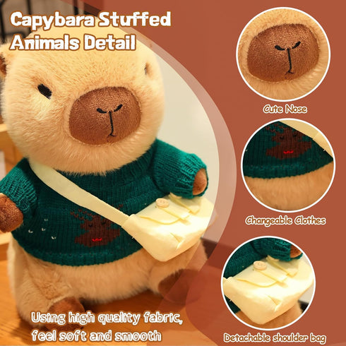 10 Set 9 10.2inch Pcs Capybara Plush with Clothes Capybara Stuffed Animal with Clothes and Accessories Dress Up Plush