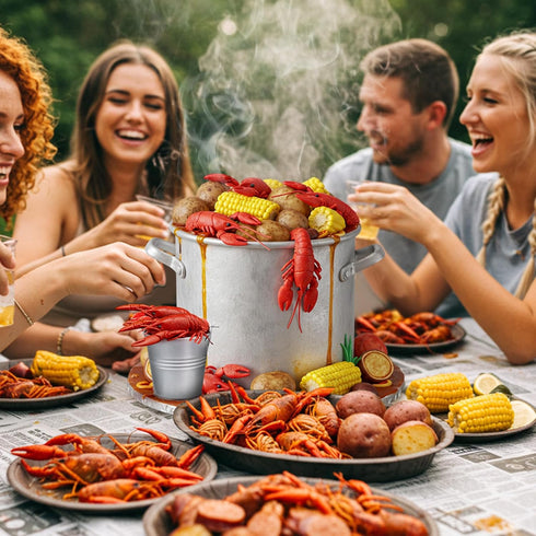 Gemscream 13 Pcs Crawfish Boil Party Supplies Fake Crawfish Party Decorations Lobster Cake Toppers Plastic Crayfish