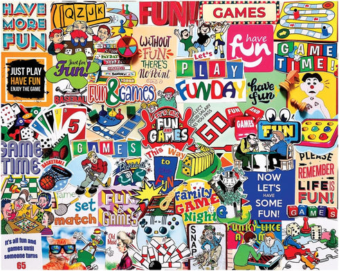 White Mountain Puzzles - It's All Fun & Games - 1000 Piece Jigsaw Puzzle for Adults & Kids - Fun Family Activity - 24"x30"